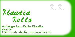 klaudia kello business card